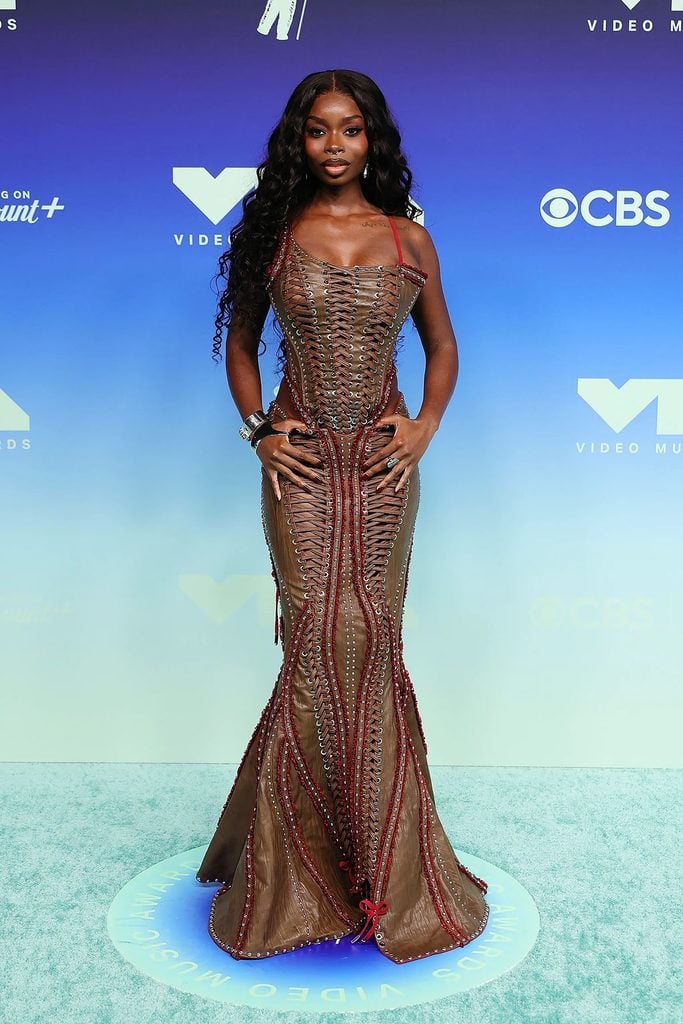 Olandria Carthen wearing ManManSkins – MMS at the 2026 MTV VMAs in Los Angeles.