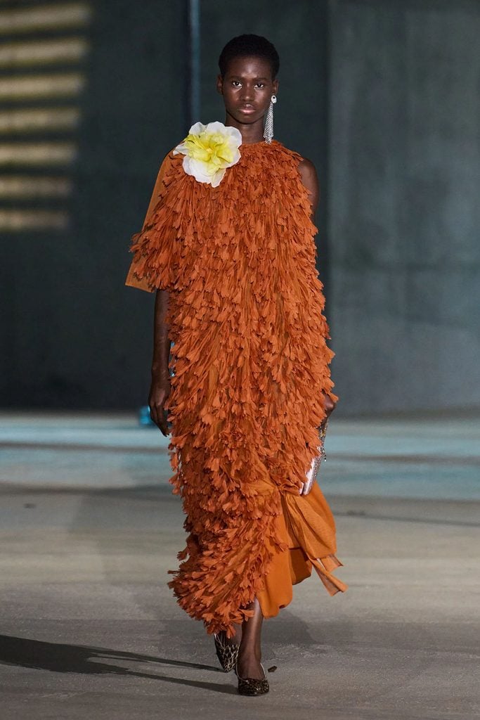 orange Dior Resort 2027 dress