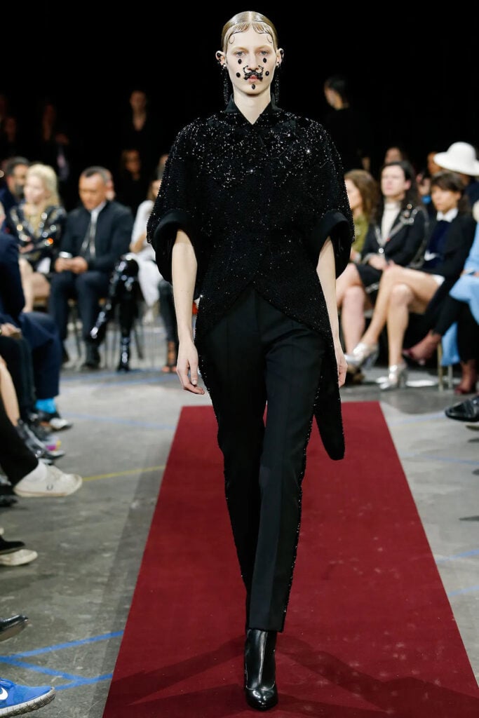 Givenchy Fall 2015 runway look by Riccardo Tisci later worn by Irina Shayk during the Venice Film Festival.
