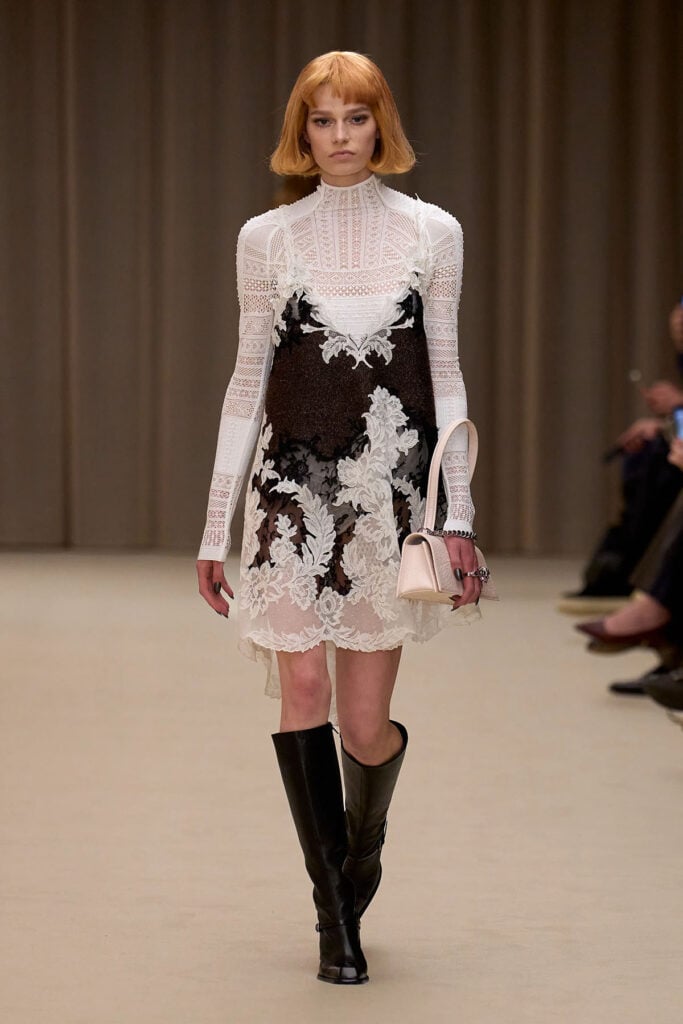 McQueen Fall 2026 mini dress presented on the runway.