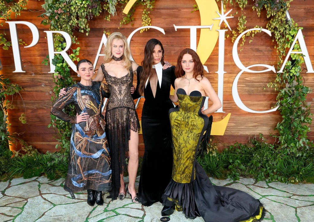 Maisie Williams, Nicole Kidman, Sandra Bullock and Joey King attend the Practical Magic 2 LA premiere at Directors Village.