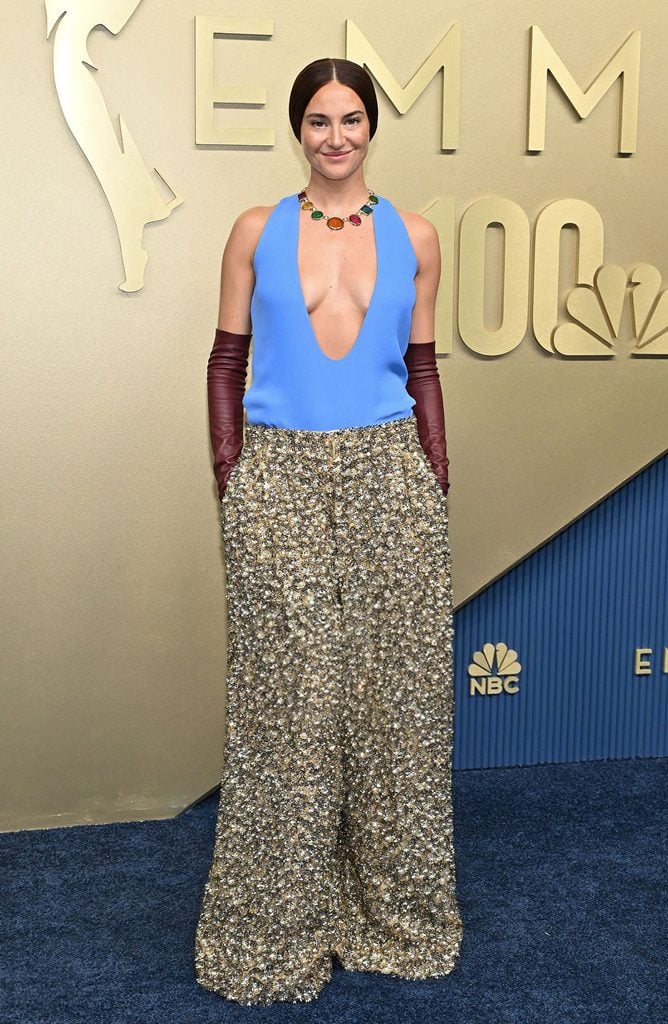 Shailene Woodley wearing Balenciaga Haute Couture at the 2026 Emmy Awards.