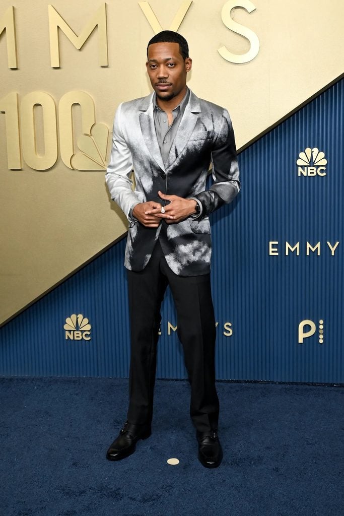 Tyler James Williams wearing archival Givenchy at the 2026 Emmys.