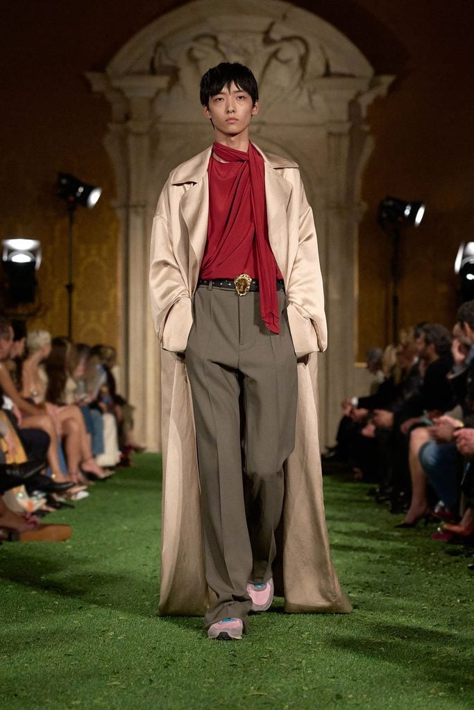 Valentino Fall 2026 runway look worn by Emma D'Arcy for the Digger global premiere