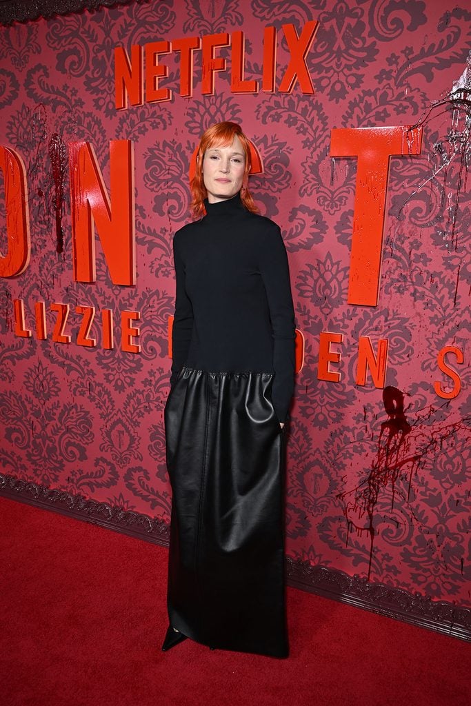 Vicky Krieps in a black Bottega Veneta dress at Netflix’s Monster: The Lizzie Borden Story New York premiere