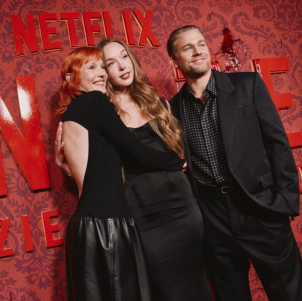 Vicky Krieps with Ella Beatty and Charlie Hunnam at the Monster: The Lizzie Borden Story New York premiere