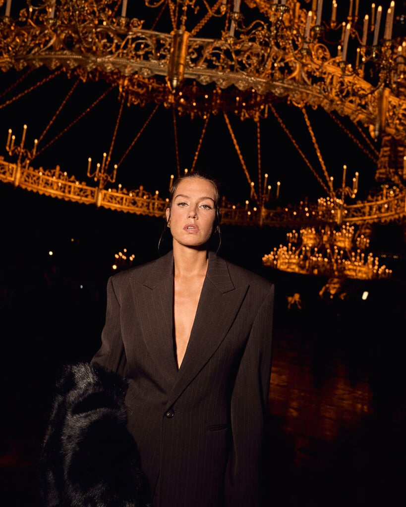 AdĆØle Exarchopoulos at the Saint Laurent Spring 2027 show during Paris Fashion Week.