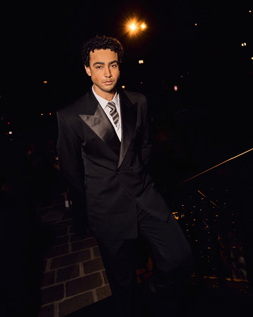 Archie Madekwe at the Saint Laurent Spring 2027 show during Paris Fashion Week.