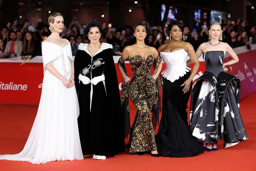 Sarah Paulson, Kris Jenner, Kim Kardashian, Niecy Nash-Betts and Naomi Watts on the red carpet at the All's Fair Rome Film Festival premiere.