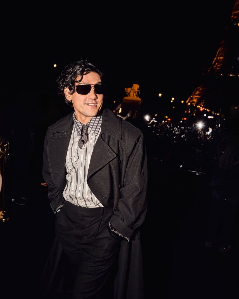 Will Sharpe at the Saint Laurent Spring 2027 show during Paris Fashion Week.