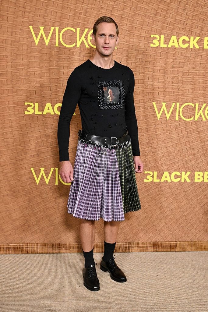 Alexander Skarsgård wearing custom Chopova Lowena and Bill Skarsgård wearing Dolce & Gabbana at the 2026 'Wicker' premiere in Los Angeles.