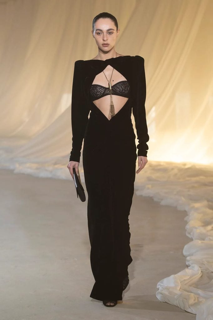 Balmain Fall 2026 runway collection, featuring the design worn by Quenlin Blackwell at the 2026 Airbnb.org Gala