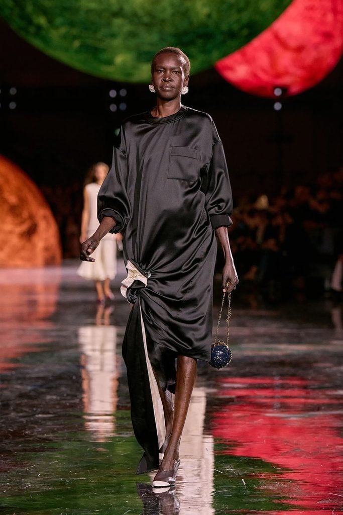 Chanel Spring 2026 runway reference for the black dress worn by Amy Poehler at the 2026 WSJ. Magazine Innovator Awards.
