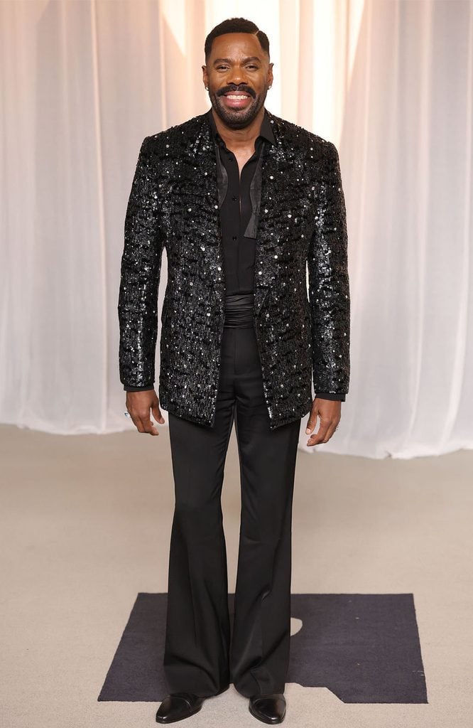 Colman Domingo in a black sequinned Valentino jacket and tuxedo trousers at the 2026 Academy Museum Gala in Los Angeles