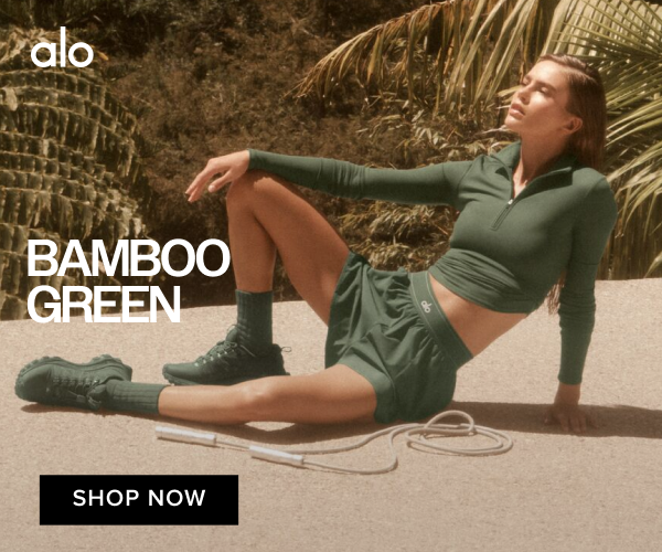A Full Day in Alo Yoga's Bamboo Green 3 set