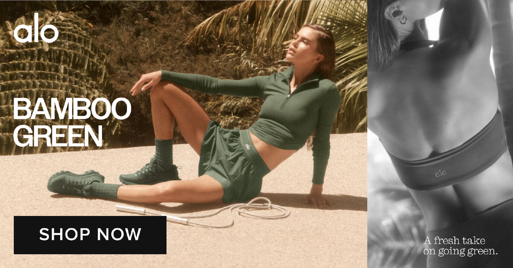 A Full Day in Alo Yoga's Bamboo Green two set