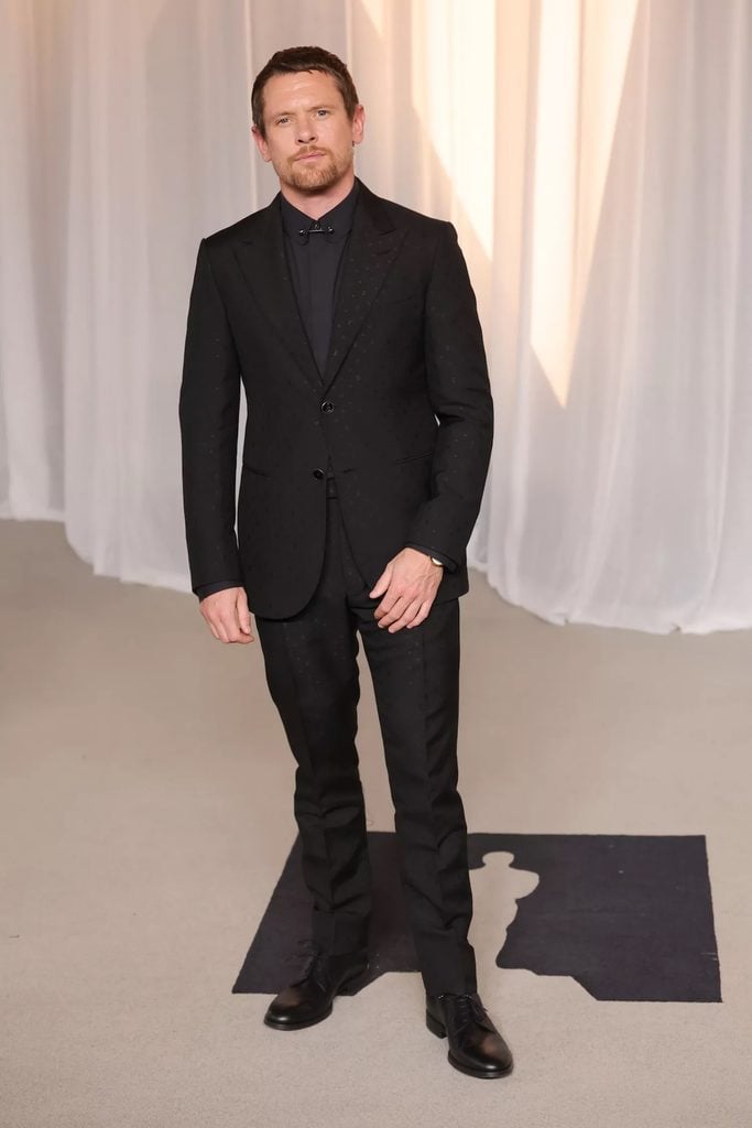Jack O'Connell wearing a black monogram Louis Vuitton tuxedo at the 2026 Academy Museum Gala in Los Angeles