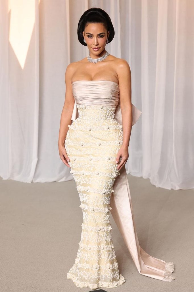 Kim Kardashian in a 1951 Balenciaga Haute Couture gown at the 2026 Academy Museum Gala in Los Angeles