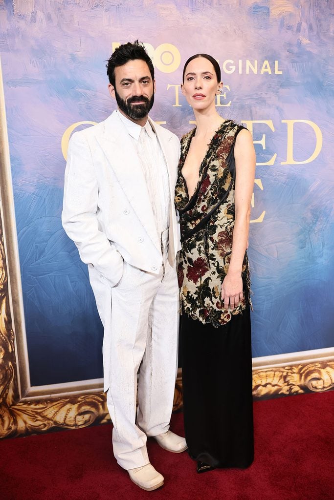 Rebecca Hall and Morgan Spector wearing Maison Margiela Fall 2026 at The Gilded Age Season 4 premiere in New York.