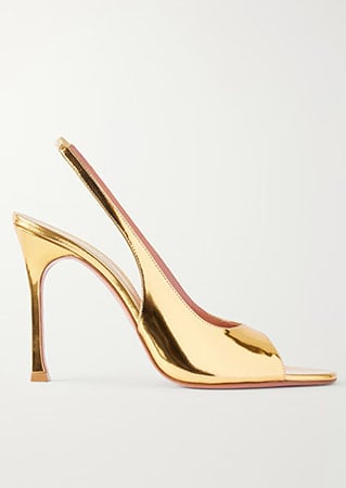 AMINA MUADDI Alexa 105 metallic patent-leather pumps