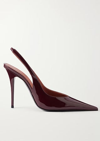 AMINA MUADDI Anok 105 patent leather slingback pumps