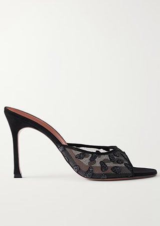 AMINA MUADDI Alexa 95 embellished mesh sandals